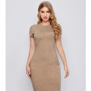 Pletené sexy šaty krátký rukávuk sukně